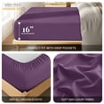 thumbnail image 4 of Lux Decor Collection Queen Fitted Sheet - Upto 16 Inches Deep Pocket Microfiber Bottom Sheet with All-Around Elastic, Purple, 4 of 7