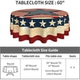 thumbnail image 4 of Vintage Rustic Farmhouse USA American Flag July 4th Memorial Day Patriotic Waterproof Picnic Patio Round Table Cloth 60 Inch Circular Tablecloth for 20-47 Inch Home Dining Room Kitchen, 4 of 6