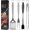 silvery, variant on 4pcs Heavy Duty Grill Accessories for Top Chef - Professional Grill Tool Set & Basic BBQ Tools for Backyard Restaurant Outdoor Kitchen - Deluxe Grill Gift for Dad