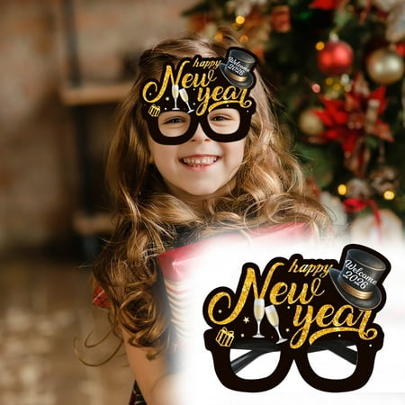 WUJDF 1Pcs Happy New Year Headbands 2026 Happy New Year Party Supplies Favors Gold Black Silver Headwear for Adult Women Glitter Photo Props Holiday Headwear for Happy Eve Party Celebration 2026