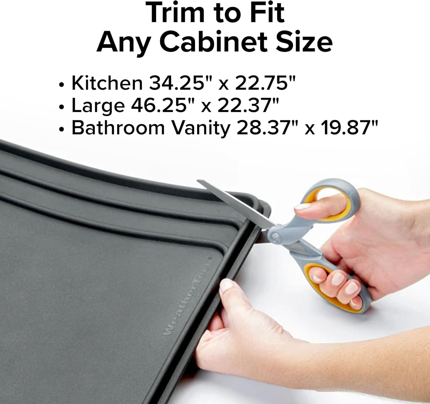 FeGe  SinkMat – Waterproof Under Sink Liner Mat for Kitchen Bathroom – 34” x 22” Inches - Durable, Flexible Tray – Home undersink Organizer Must Haves, Black