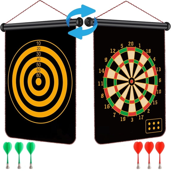 1 Pack of Magnetic Dart Board, Dartboard Set, Sports, Game, Toy, Gifts, for kids & Adults, 6 Darts