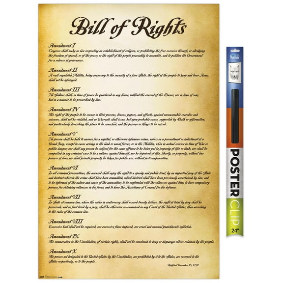 The United States of America - Bill of Rights Wall Poster, 22.375" x 34"