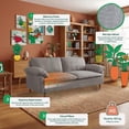 thumbnail image 3 of Sofá Cama Makora Milo Gris Claro Velvet con Memory Foam y Respaldo Reclinable, 3 of 8
