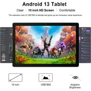 AEEZO 10 inch Tablet Android 13 Tablets, Quad-Core Tablet PC, 6GB RAM, 64GB ROM, 128GB Expand, 5000mAh, 1280x800 HD Touch Screen, 5MP+8MP, Wifi, Dual Camera - Silver