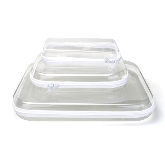 3 Pack Clear Hard Shell Travel Organizer Cases