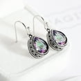 thumbnail image 3 of Jewelry On Clearance Bohemian Style Hollow Water Drop Shaped Alloy Long Earrings Multicolor, 3 of 7
