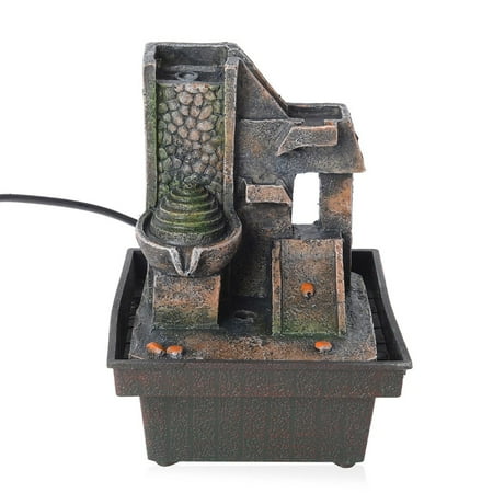 Home Decor Stone Wall Tabletop Green Indoor/Outdoor Water Fountain Decor