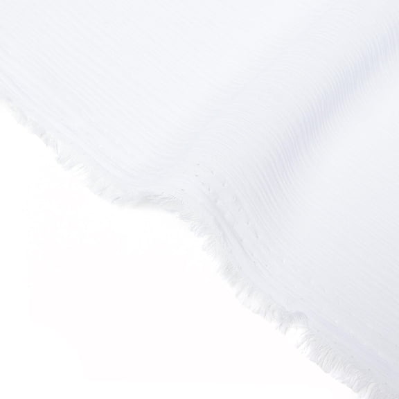 Crinkle Georgette Fabric 60 Inch 115 GSM Lightweight Sheer Polyester By The Yard - For Sewing Apparel, Curtains, Dye Sublimation & More - White (1 Yard)
