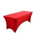 thumbnail image 3 of 6FT Spandex Table Cover Fitted Rectangular Tablecloth Stretchable Fabric Lycra Tablecloth 6 ft Wrinkle-Free for Party Dj Tradeshows Banquet Weddings Cocktail, 3 Pcs(red,white,black), 3 of 5