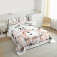 thumbnail image 3 of Manfei Teens Christmas Snowman Full Size Comforter Sets, Orange Gifts Print Bedding Comforter Set, Western Winter Festival Reversible Bedding Sets, Luxury Bedroom Decor, 3 Pieces, 3 of 8