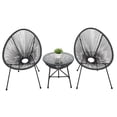 thumbnail image 1 of Zimtown - Juego de muebles de bistró Acapulco para patio para todo tipo de clima, 3 piezas, con 2 sillas y mesa superior de vidrio, color gris Zimtown Sauce Terrace Furniture set, 1 of 6