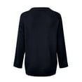 thumbnail image 5 of VISALY V Neck Pullover Sweater Crochet Sweaters Loose Sweaters V Neck Long Sleeve Solid Knitted Jumper Pullover Sweatshirt Tops Womens Pullover Sweaters Pullover Lightweight Pullover Navy 3Xl, 5 of 5