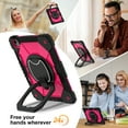 thumbnail image 2 of Case For iPad Air 13 M2 (2024)/Air 13" M3 (2025) Contrast Color Multi-functional Cover With 360 Rotating Stand and Shoulder Strap, 2 of 8