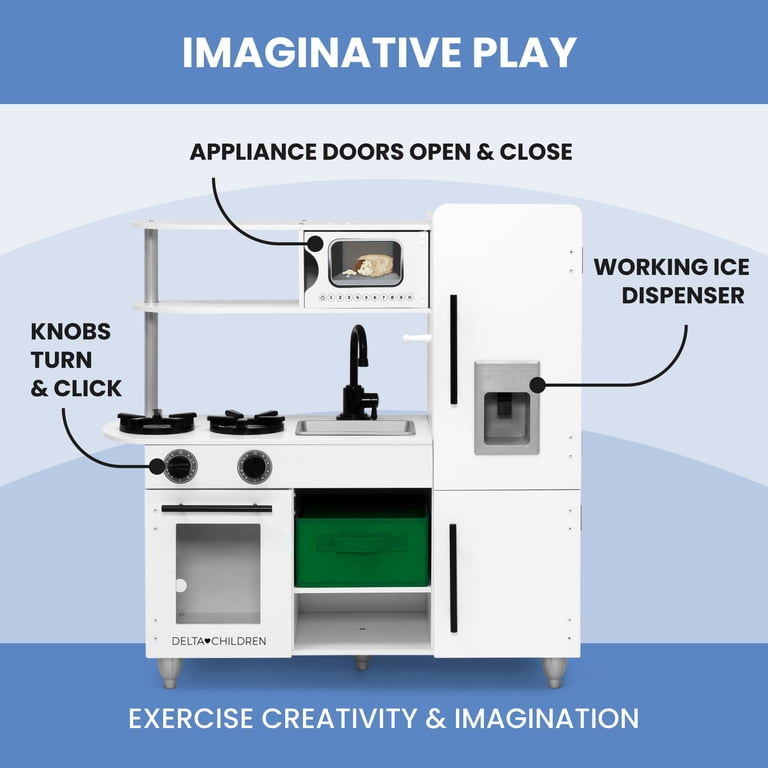 Delta Children Deluxe Modern Kitchen - Toy Kitchen Playset with Delta Children Deluxe Modern Kitchen - Toy Kitchen Playset with
