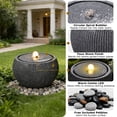 thumbnail image 3 of Water Fountain Outdoor Zen Garden Water Feature Outdoor Sphere Fountains for Patio, Deck, Yard, Porch, Home Decor,11.8" Lx11.8 Wx11 H, 3 of 8