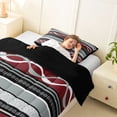 thumbnail image 3 of jejeloiu Bold Striped Twin Comforter Sets,Fiesta Print Bedding Set For Boys,Red Gray,Black Reversible,2 Pieces,1 Comforter and 1 Pillowcase, 3 of 7