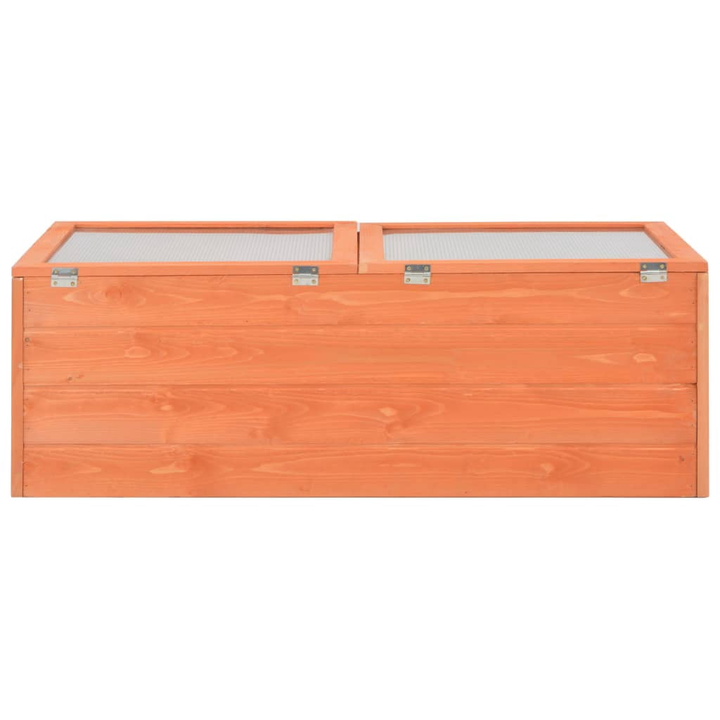 vidaXL Greenhouse Natural wood Wood and PC board 39.4 x 19.7 x 13.4 in