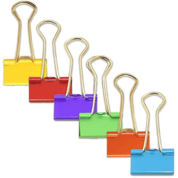 JAM Colorful Binder Clips, Small, 3/4 Inch (19 mm), Assorted