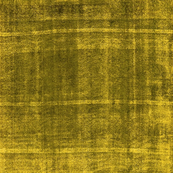 Ahgly Company Machine Washable Indoor Square Oriental Yellow Industrial Area Rugs, 8' Square