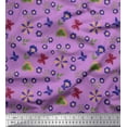 thumbnail image 1 of Soimoi Purple Poly Georgette Fabric Leaves,Insect & Floral Artistic Printed Fabric 1 Yard 52 Inch Wide, 1 of 1