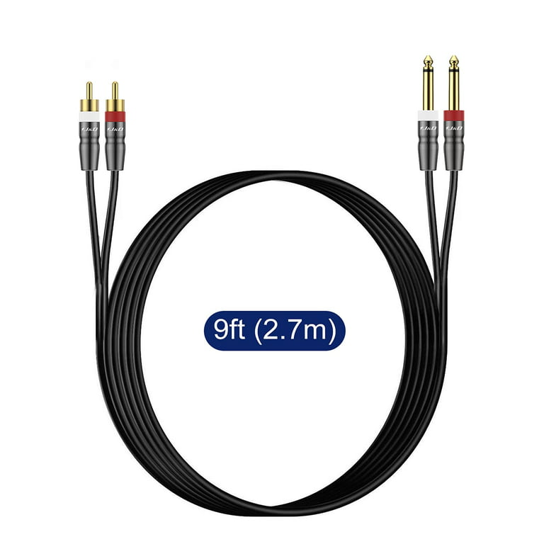Roland Dual 1/4” TS Jack to Dual RCA Interconnect Cable, 10ft / 3m