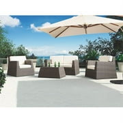 Armen Living Aruba 4 Piece Transitional Patio Conversation Set