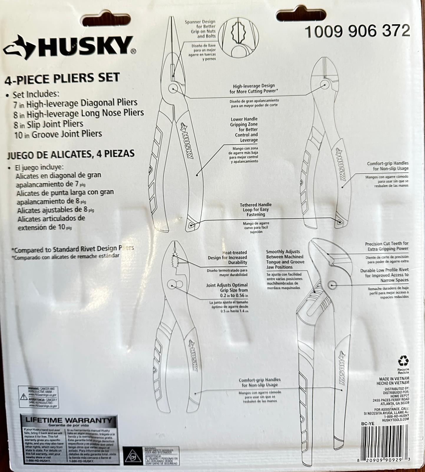 HUSKY H-4PCS Pliers set