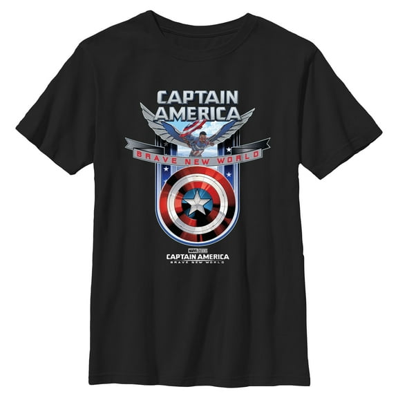 Boy's Captain America: Brave New World Shield Logo  Graphic T-Shirt