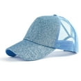 thumbnail image 4 of TOPTIE Glitter Ponytail Hat High Bun Mesh back Baseball Cap-Gold, 4 of 7