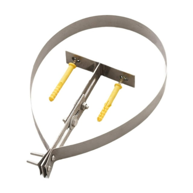 Soporte de tubo de chimenea Soporte fijo para estufas de calefacción y chimeneas, soporte para tubos de estufas, abrazadera para revestimiento de Plata