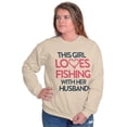 thumbnail image 5 of Wife Husband Loves Fishing Cute Girly Women Crewneck Sweatshirt Brisco Brands L, 5 of 5