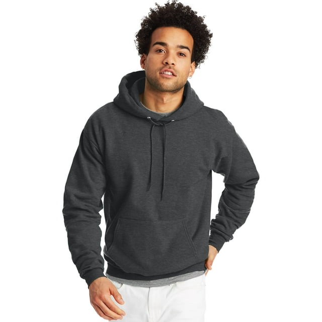 Hanes Mens EcoSmart Fleece Hoodie, 2XL, Charcoal Heather