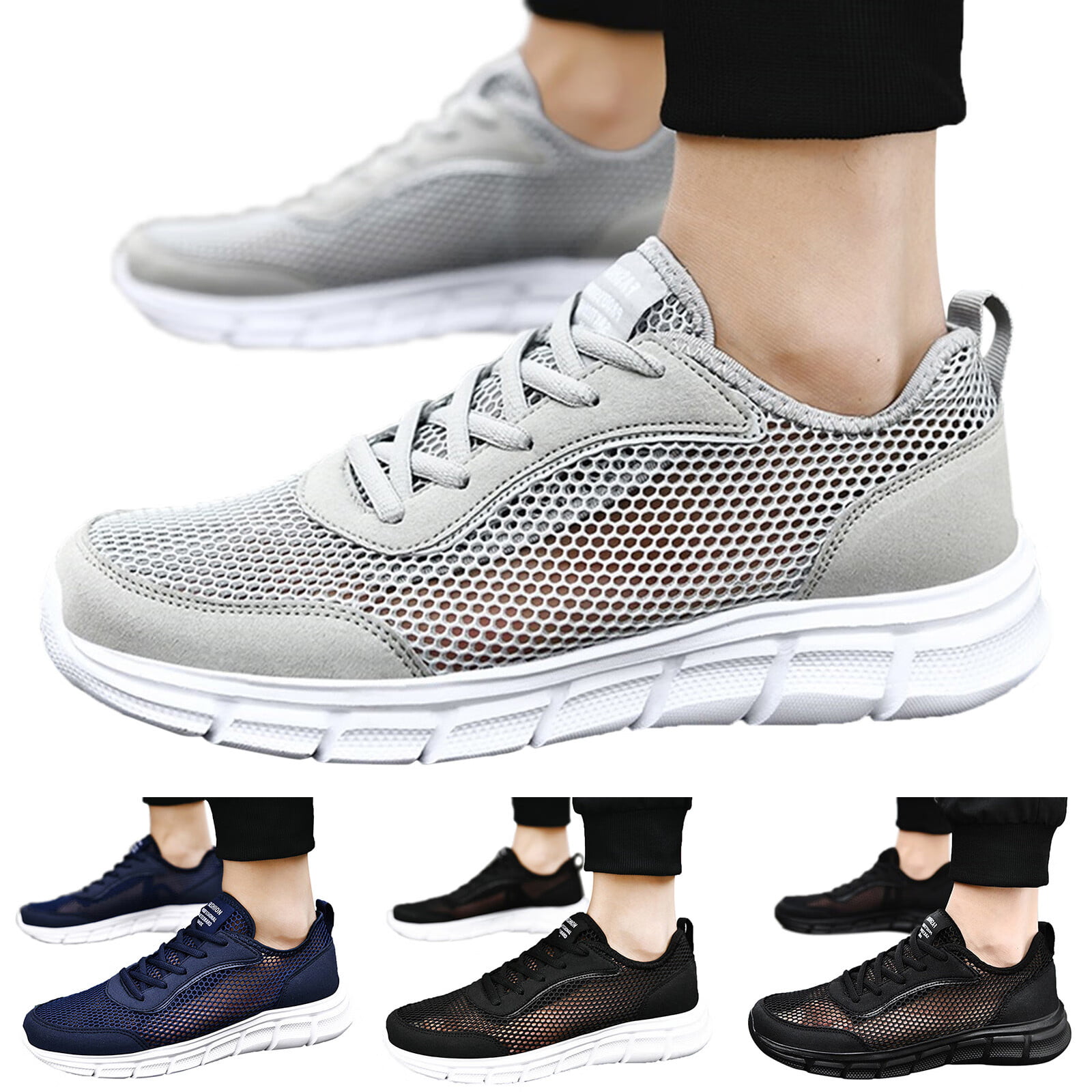 Sehao Ladies Fashion Solid Color Mesh Breathable Thick Sole Comfortable  Casual Sneakers Mesh Blue 7 US (Wide Widths Available) - Walmart.com