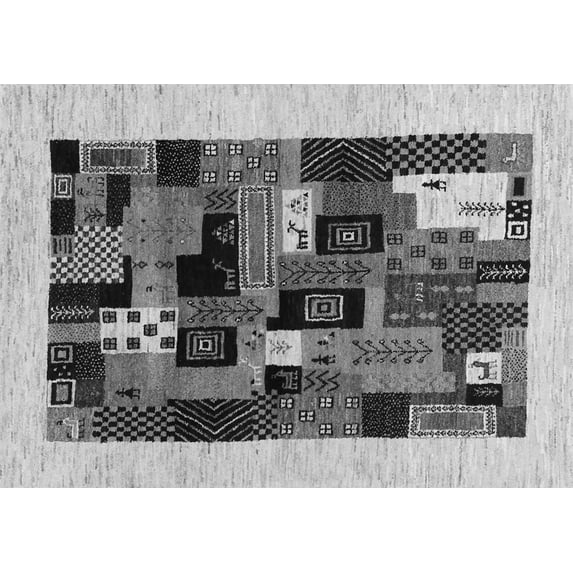 Ahgly Company Indoor Rectangle Abstract Gray Contemporary Area Rugs, 8' x 12'
