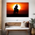 thumbnail image 3 of Elephant Stock Sunset Cowboy Wall Art - Horizontal Canvas Wall Art - Living Room Wall Decor - Our America Canvas - Orange And Black Decor - 51" x 34", 3 of 8