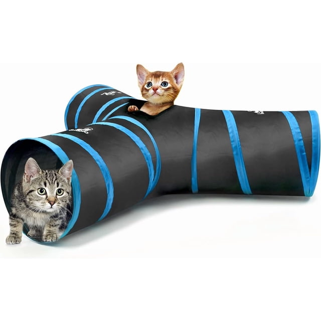 Cat Toys Cat Tunnel Tube Way Tunnels xcm Extensible Collapsible Cat Play Tent Interactive Toy Maze Cat House with Balls and Bells for Cat Kitten Kitty Rabbit Small Animal