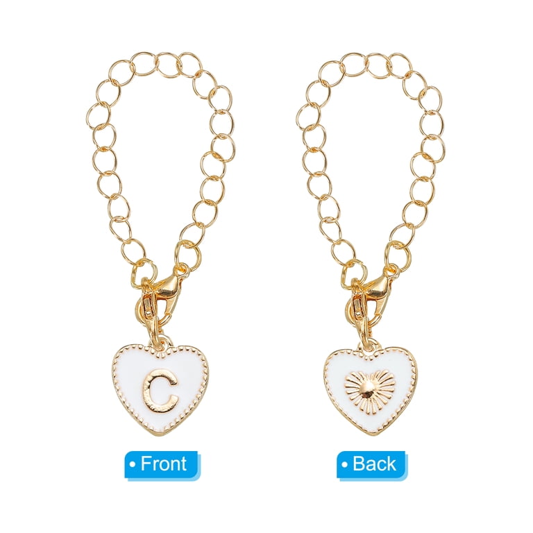 2 Stuks Letterhanger Voor Stanley Beker – Gepersonaliseerde Naamhanger Met Ketting, Alfabet Bedel In Goud/wit/zwart