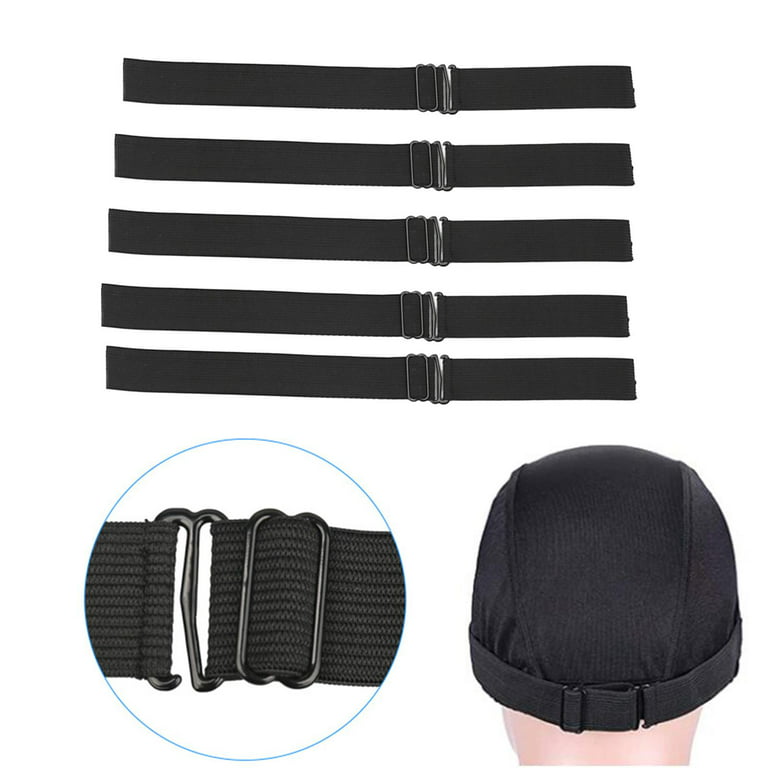 5 Pieces Black Adjustable Elastic Band Straps with Hooks for Making Closure, Size: 2.5x30cm