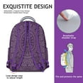 thumbnail image 5 of Colorful Fantasy Floral Backpack - Waterproof & Lightweight Student Bookbag, Zen-Inspired Mandala Pattern, Breathable Mesh Straps for Commuters, 5 of 6