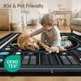 thumbnail image 4 of ODIKA 5'x7' Washable Area Rug Record Vinyl Dj Mixer Blueprint Decks Retro Equalizer Bars Player for Guest Room, Lounge, Apartment, Non-Slip Low Profile, Stain Resistant, 4 of 7