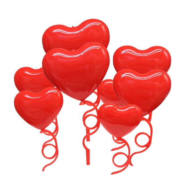Cake Toppers 2 Sets Decorative Wide Application Attractive Love Heart Style Valentine‘s Day Party Cake Decors
