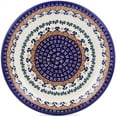 thumbnail image 2 of Polish Pottery 9¾-inch Lunch Plate (Blue Cress Theme) Signature UNIKAT Hand Painted in Boleslawiec, Poland + Certificate of Authenticity, 2 of 6