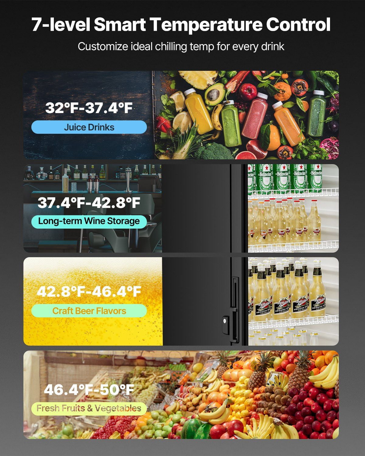 Commercial Merchandiser Refrigerator 6.9 CU.FT Glass Door Beverage Cooler with LED Display – Perfect for Stores & Restaurants