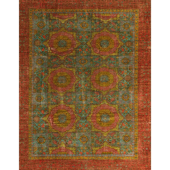 Ahgly Company Indoor Rectangle Abstract Tomato Sauce Red Area Rugs, 8' x 10'