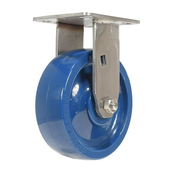 Vestil Manufacturing CST-F-SS-6X2SP-R 6 x 2 in. Solid Polyurethane Rigid Caster, Blue
