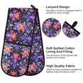 thumbnail image 4 of Dailycode Double Sided Oven Mitt with Loop Heat Resistant Kitchen Long Potholders 7" x 35" Vibrant Floral Flower Damask, 4 of 6