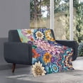 thumbnail image 4 of Yibo Retro Aztec Horse Sofa Blankets for Adult Kids Plush Flannel Bed Blankets Warm Fleece for Couch/Sofa/Car/Office Reading TV Blankets, 4 of 7