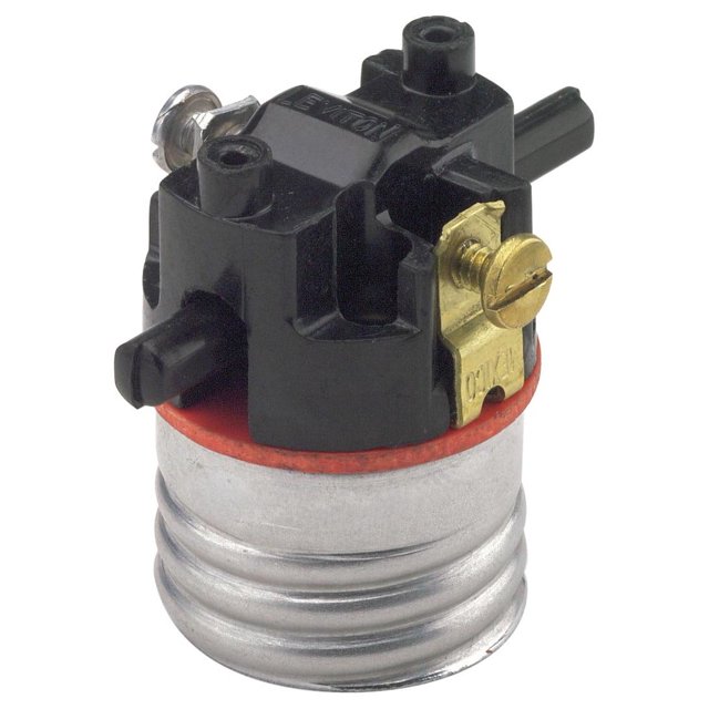 Portalámparas incandescente de latón con base mediana Leviton 7080-M