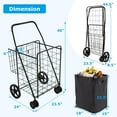 thumbnail image 2 of YEXJ Folding Shopping Cart for Groceries, Upgraded Jumbo Grocery Cart with Waterproof Liner, 32 Gallon Capacity, 360° Rolling Swivel Wheels and Double Basket, Heavy Duty Foldable Utility Cart, 2 of 10